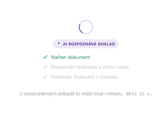 AI rozpoznává doklad v ADAPTY Import faktur